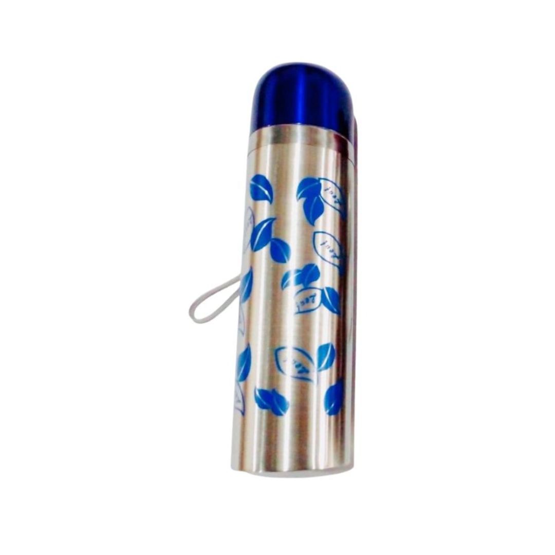 500ml Stylish Leaf Printed Stainless Steel Vacuum Flask with Carry Strap – Keeps Hot/Cold 12+ Hours