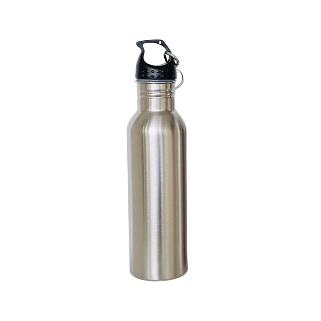 1000ml Pure Stainless Steel Water Bottle with Sports Sipper Cap – Gym, Office & Outdoor Essential